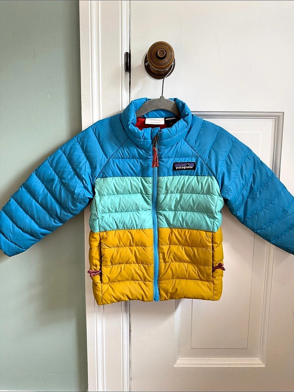 Patagonia Baby Hi-Loft Down Sweater Hoody Color Block